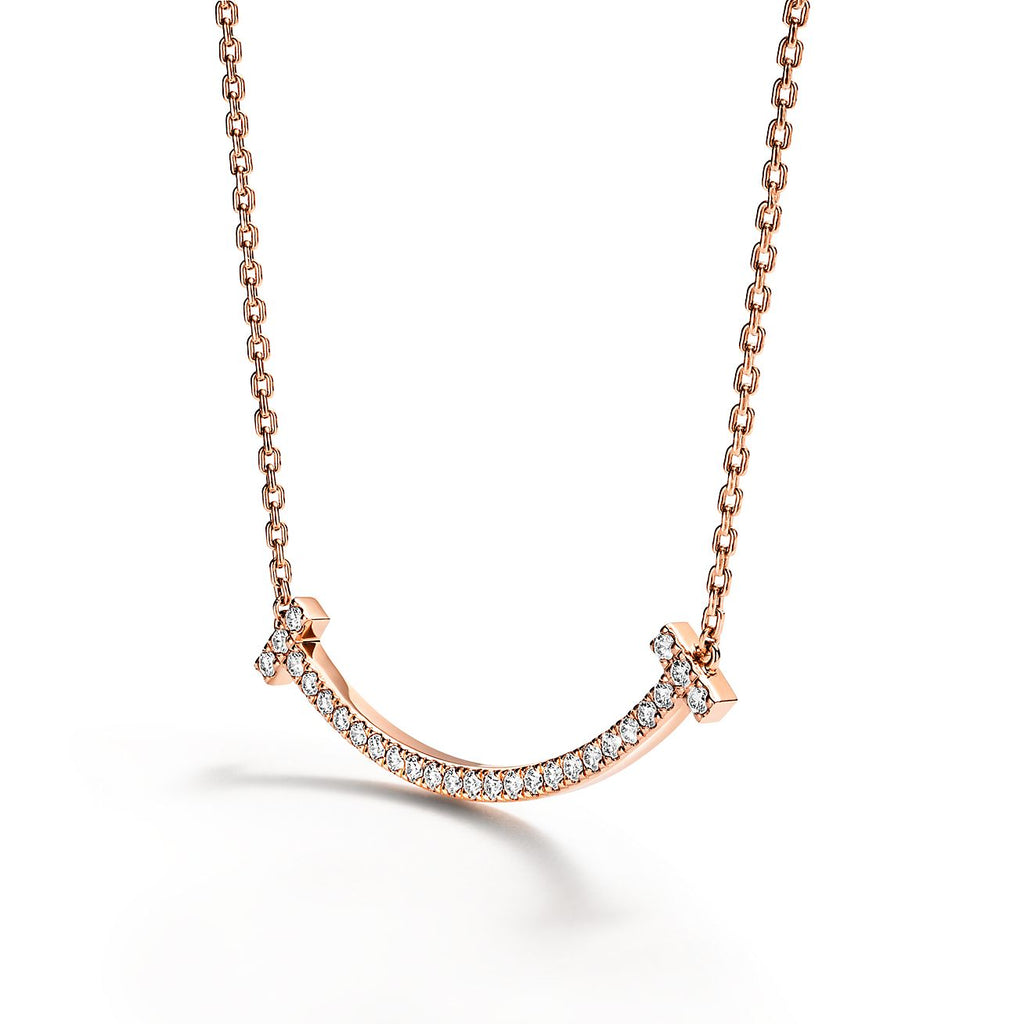 18K Tiffany Medium Diamond Pendant Necklace