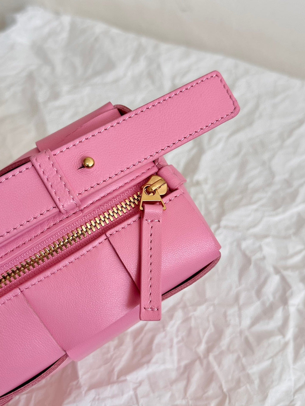 BOTTEGA VENETA CASSETTE 23 IN LIGHT PINK LAMBSKIN