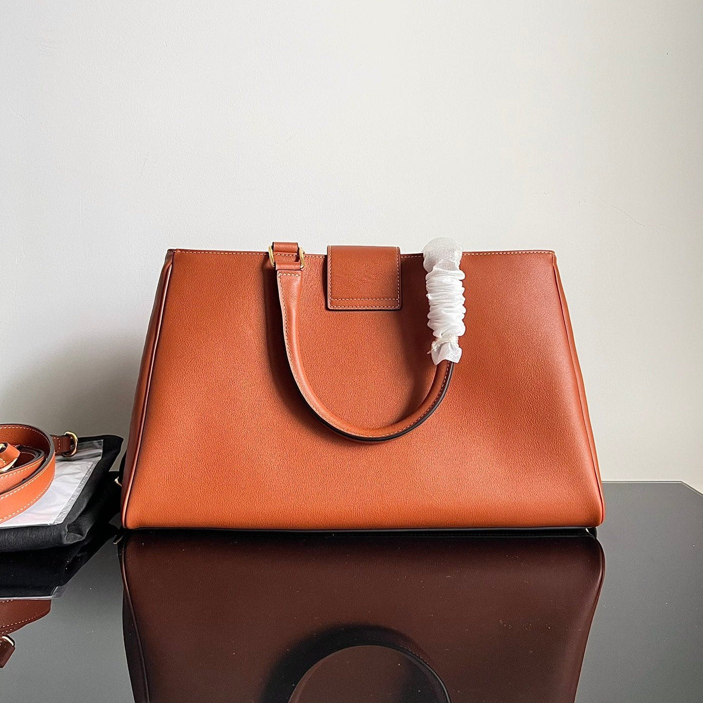 CELINE TRIOMPHE 37 SOFT TAN BROWN CALFSKIN HANDBAG