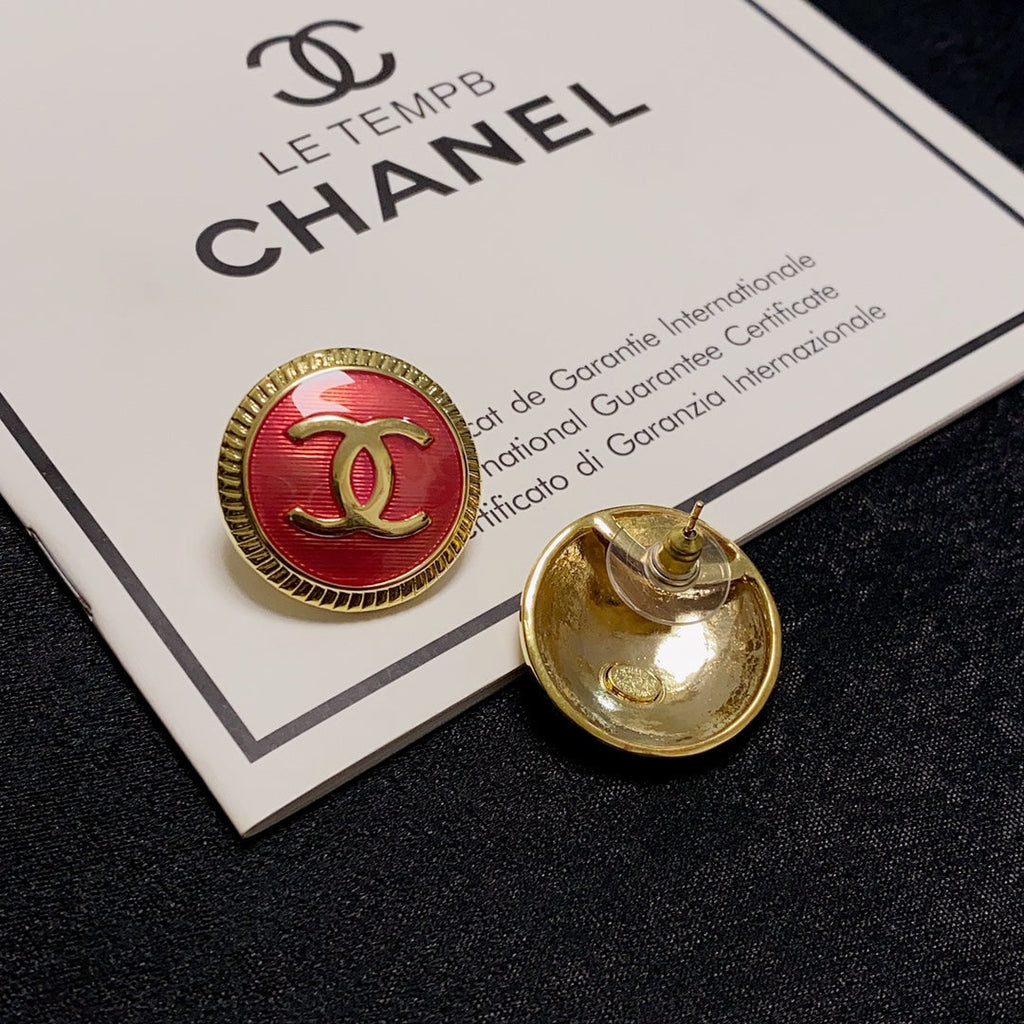 18K  Chanel Red Earrings