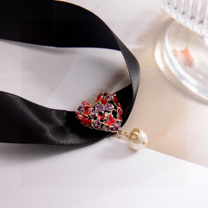 18K Dior 30 Montaigne Red Crystals Choker Necklace